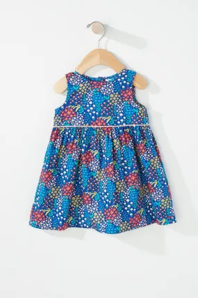 Baby Girl Sleeveless Floral Pleated Dress