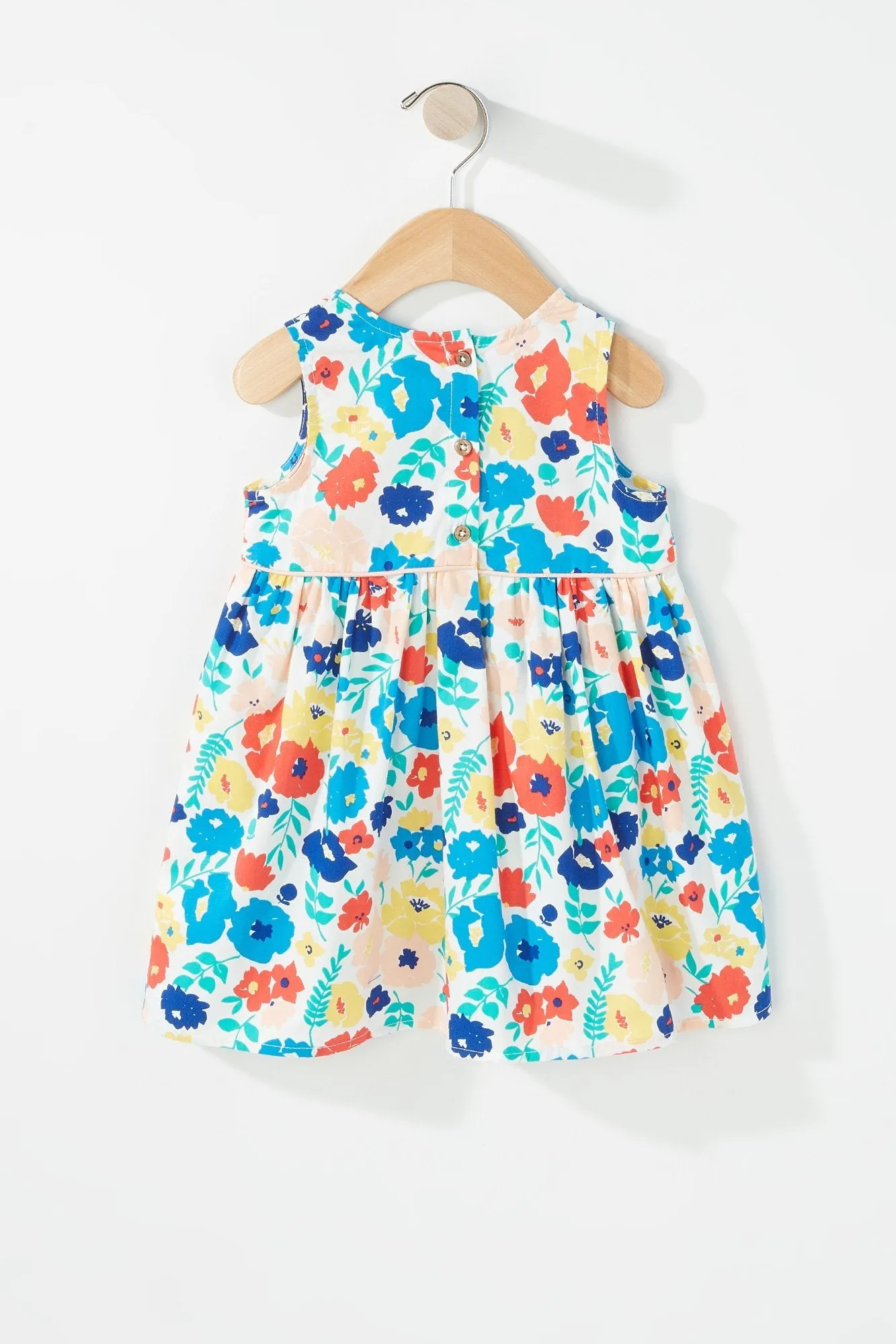 Baby Girl Sleeveless Floral Pleated Dress