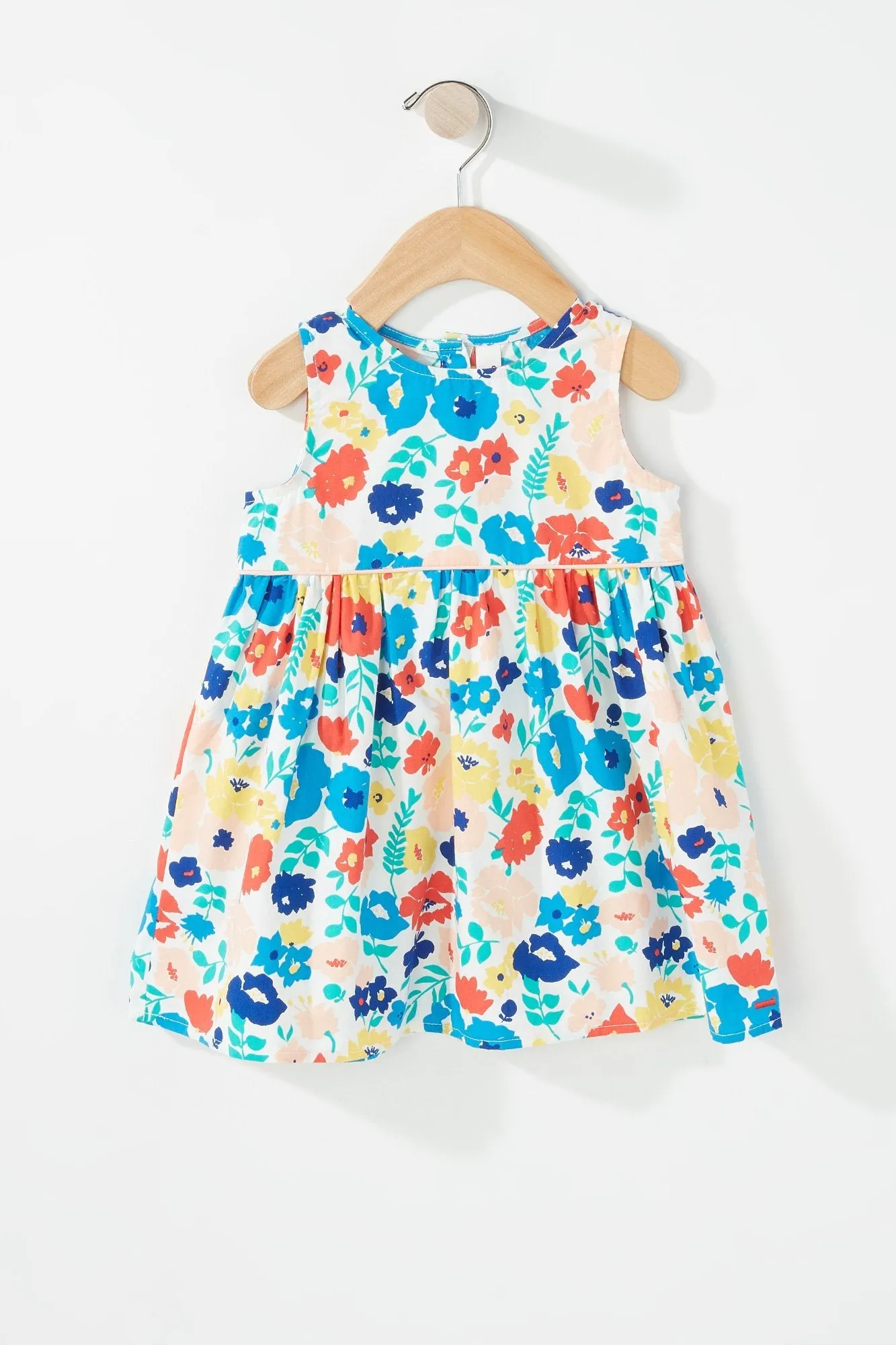 Baby Girl Sleeveless Floral Pleated Dress