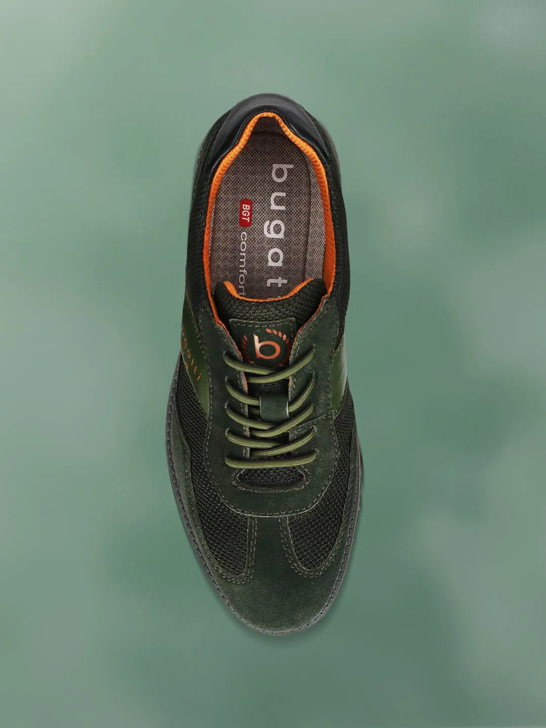 bugatti Dark Green Premium Leather Casuals shoes