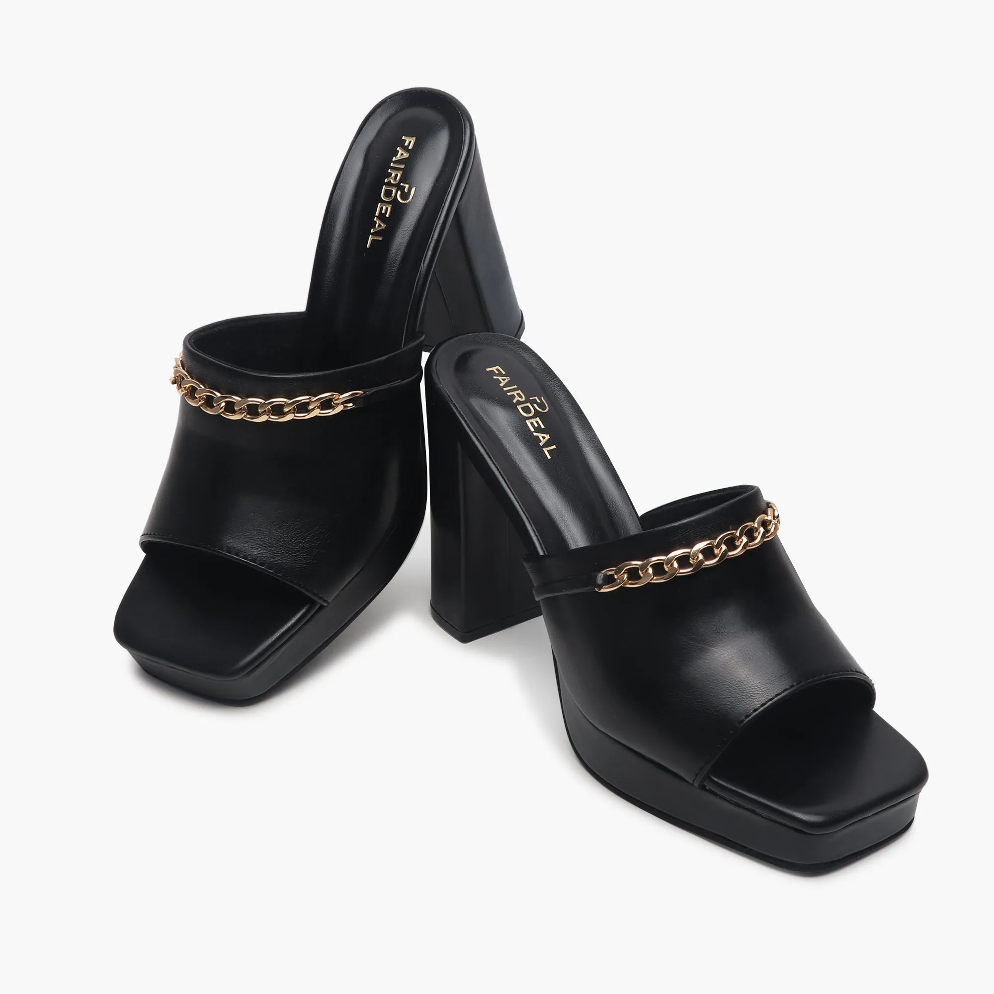 Chainlink Embellished Heels