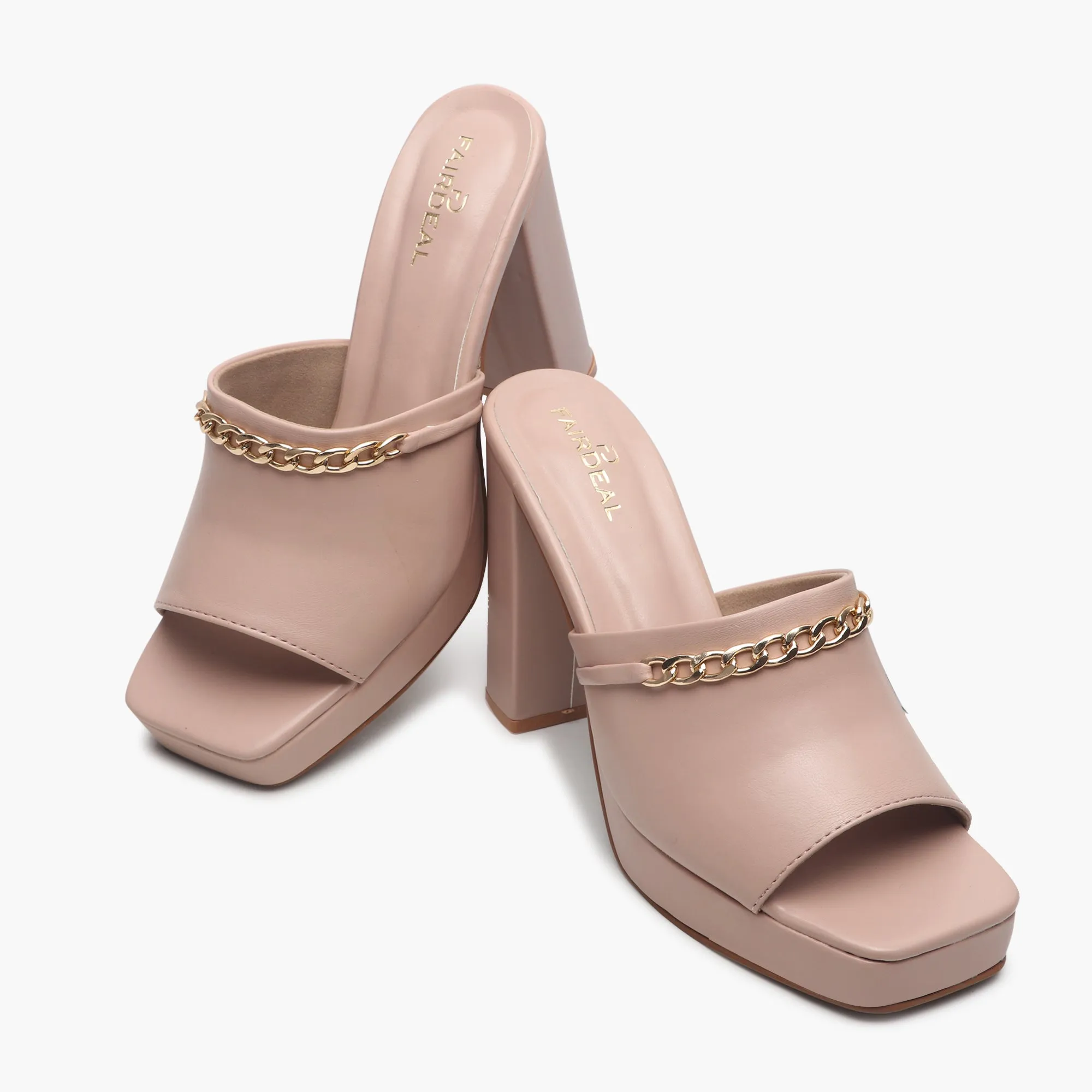 Chainlink Embellished Heels