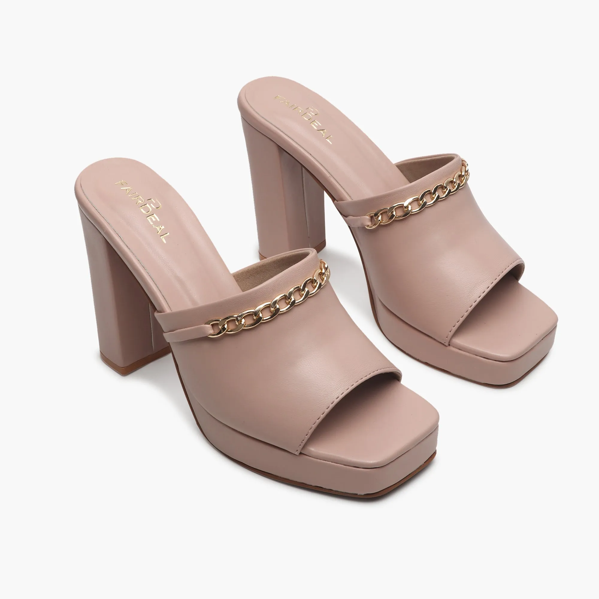 Chainlink Embellished Heels