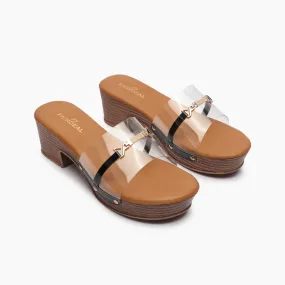 Clear Strap Mules