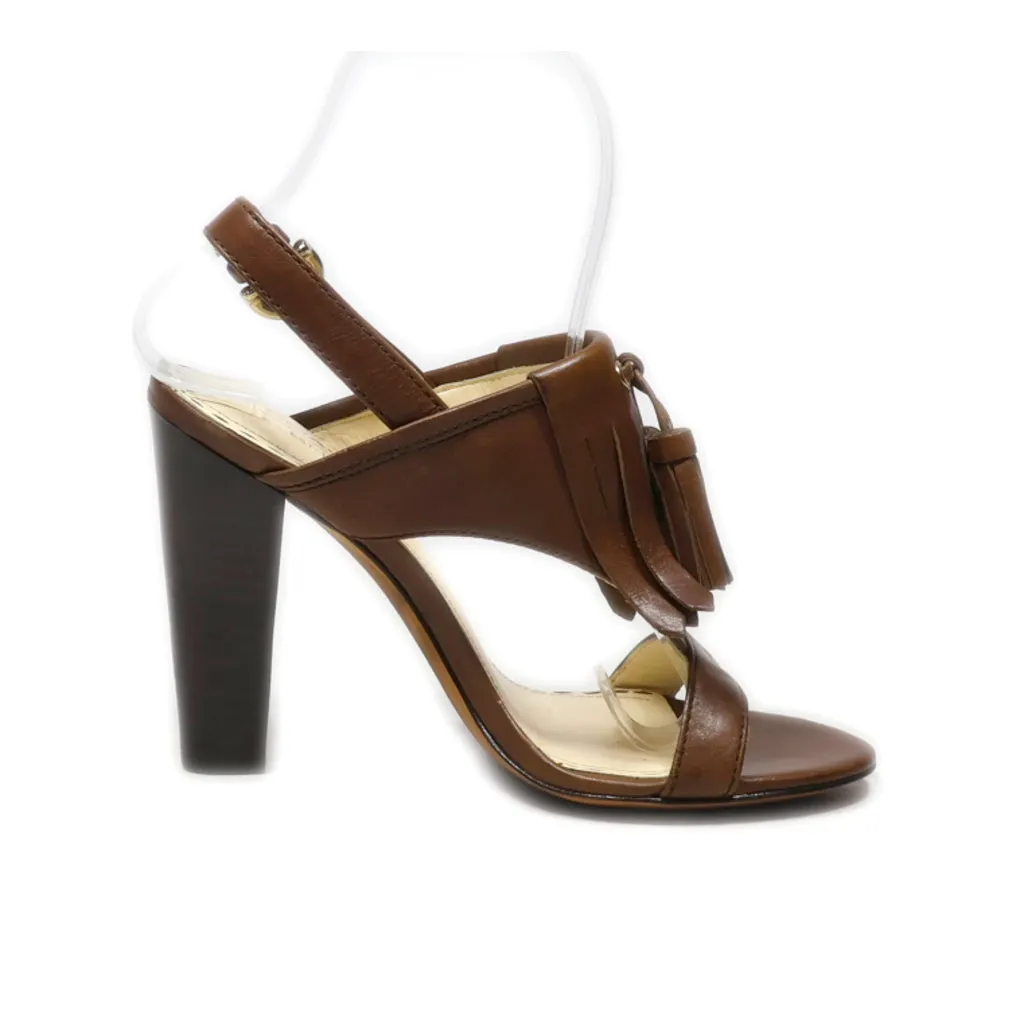 Coach Peep Toe Leather Brown Colour For Women