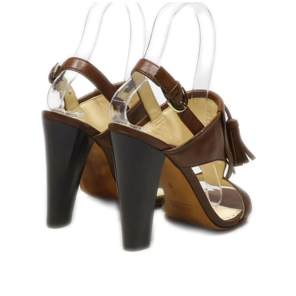 Coach Peep Toe Leather Brown Colour For Women