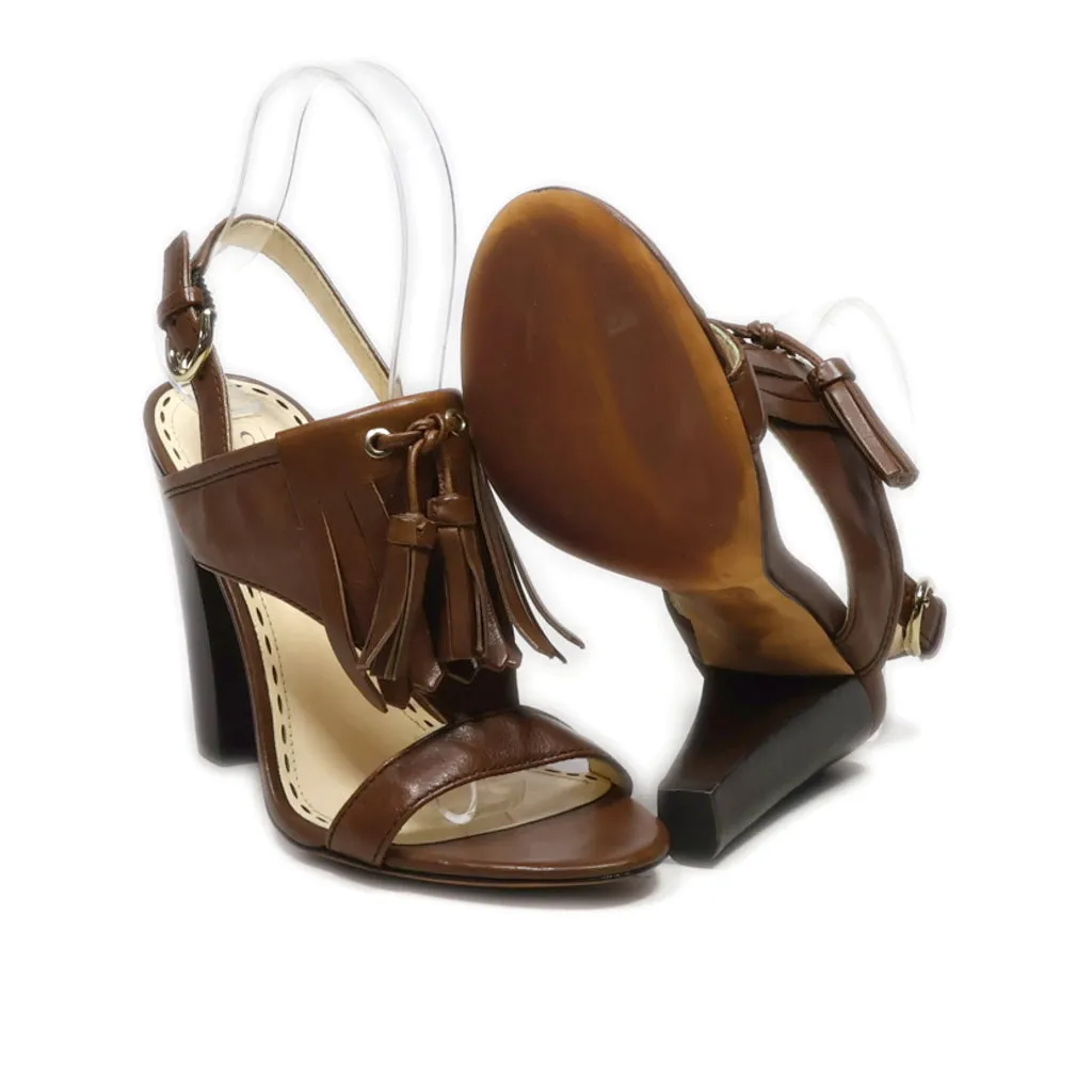 Coach Peep Toe Leather Brown Colour For Women
