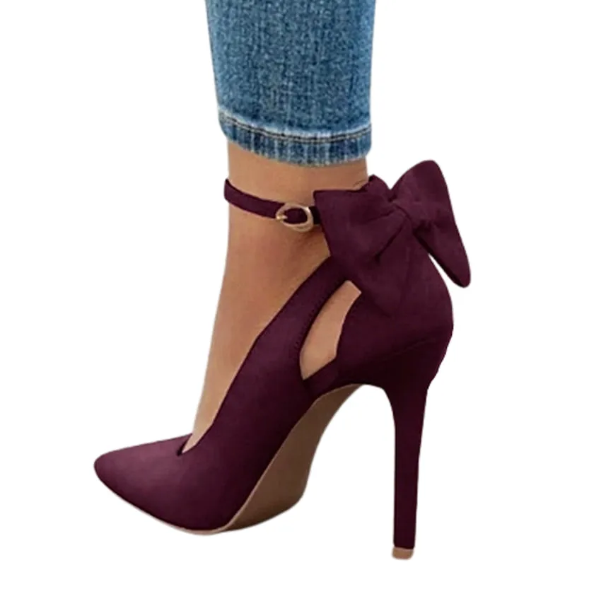 Funki Buys | Shoes | Women's Suede Bow Knot Stilettos