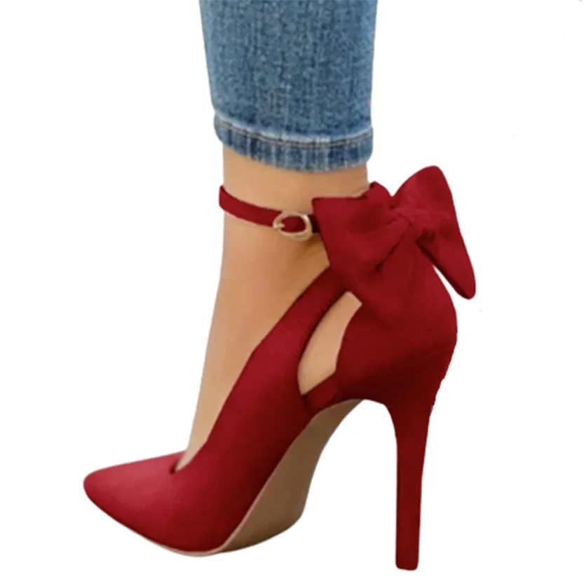 Funki Buys | Shoes | Women's Suede Bow Knot Stilettos