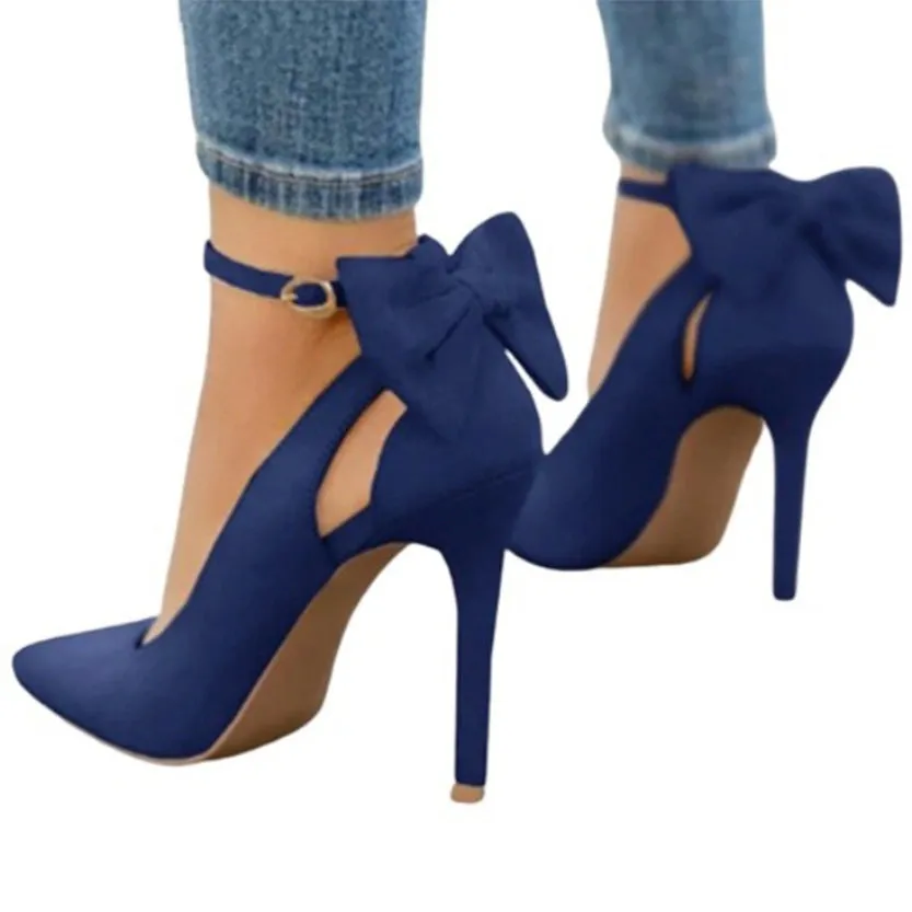 Funki Buys | Shoes | Women's Suede Bow Knot Stilettos