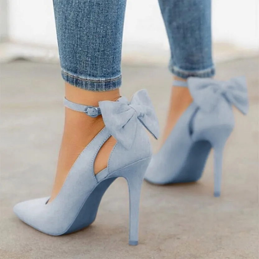 Funki Buys | Shoes | Women's Suede Bow Knot Stilettos
