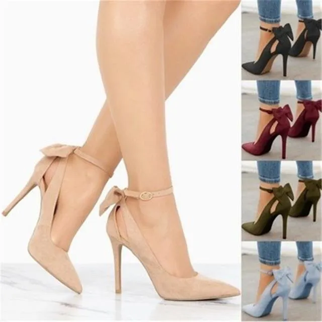 Funki Buys | Shoes | Women's Suede Bow Knot Stilettos