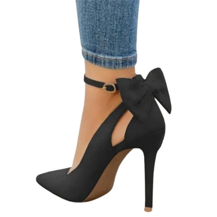 Funki Buys | Shoes | Women's Suede Bow Knot Stilettos