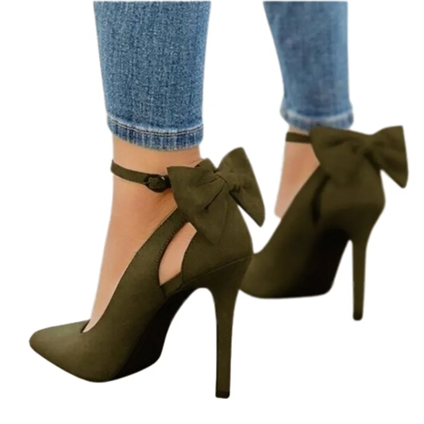 Funki Buys | Shoes | Women's Suede Bow Knot Stilettos