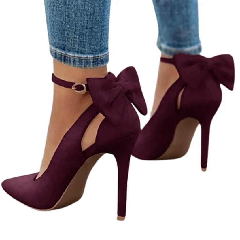 Funki Buys | Shoes | Women's Suede Bow Knot Stilettos