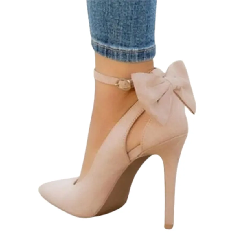 Funki Buys | Shoes | Women's Suede Bow Knot Stilettos
