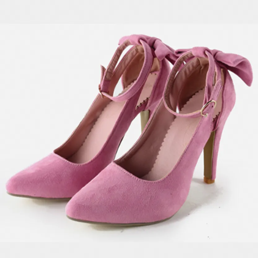 Funki Buys | Shoes | Women's Suede Bow Knot Stilettos