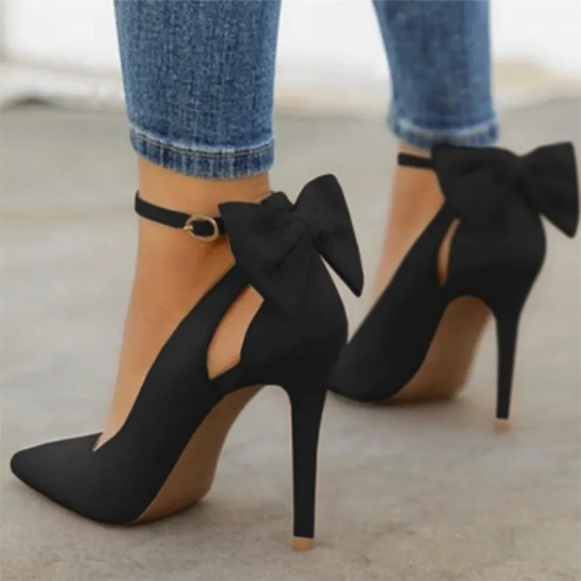 Funki Buys | Shoes | Women's Suede Bow Knot Stilettos