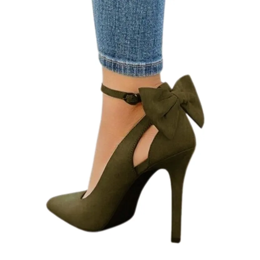 Funki Buys | Shoes | Women's Suede Bow Knot Stilettos