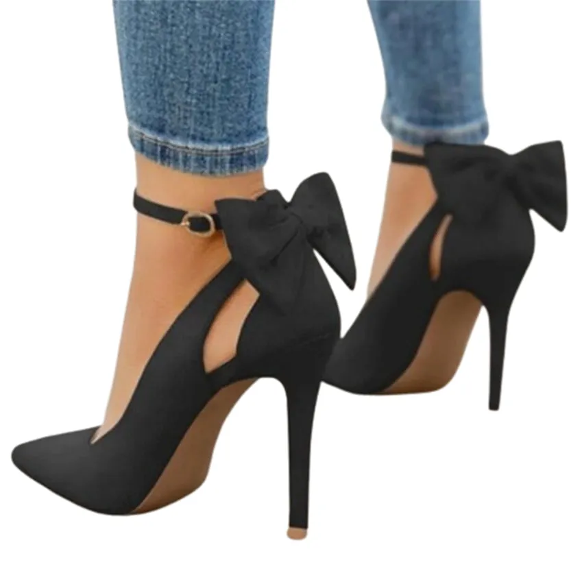 Funki Buys | Shoes | Women's Suede Bow Knot Stilettos