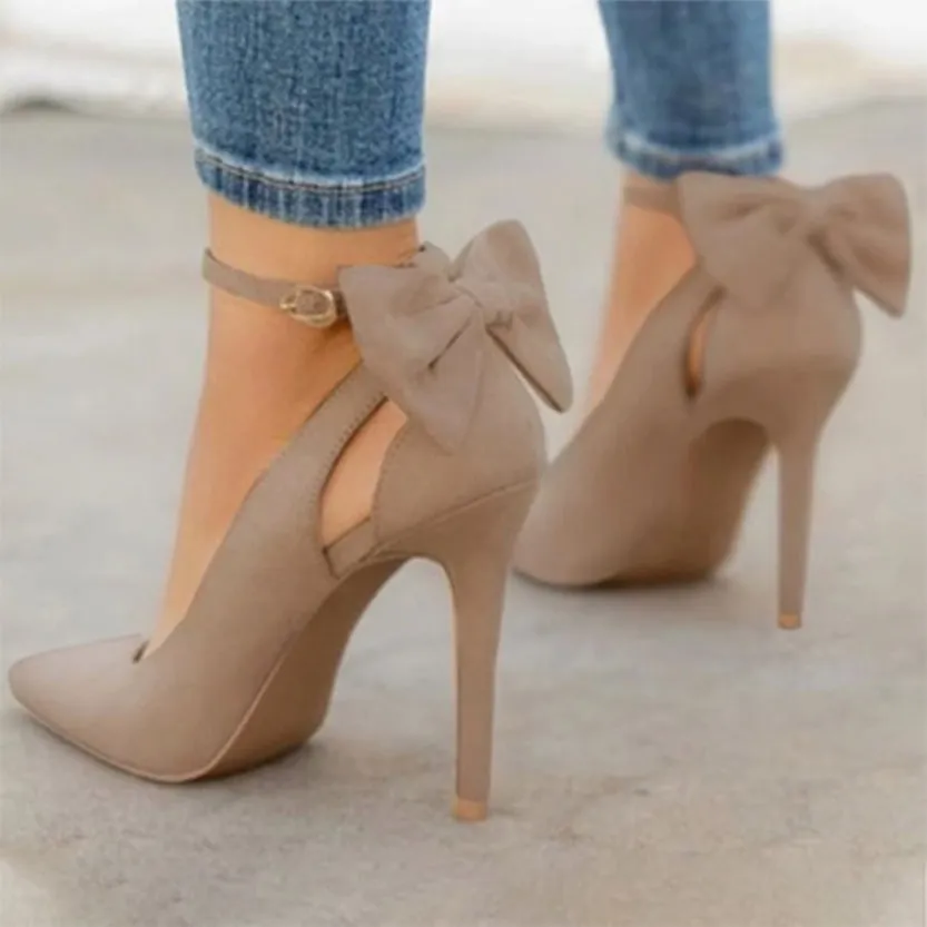 Funki Buys | Shoes | Women's Suede Bow Knot Stilettos