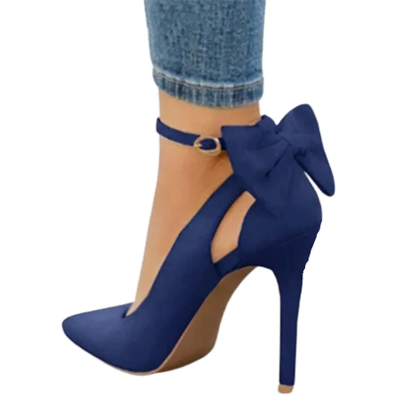 Funki Buys | Shoes | Women's Suede Bow Knot Stilettos