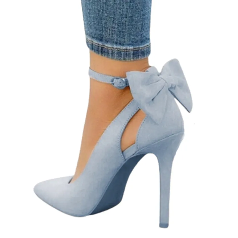 Funki Buys | Shoes | Women's Suede Bow Knot Stilettos