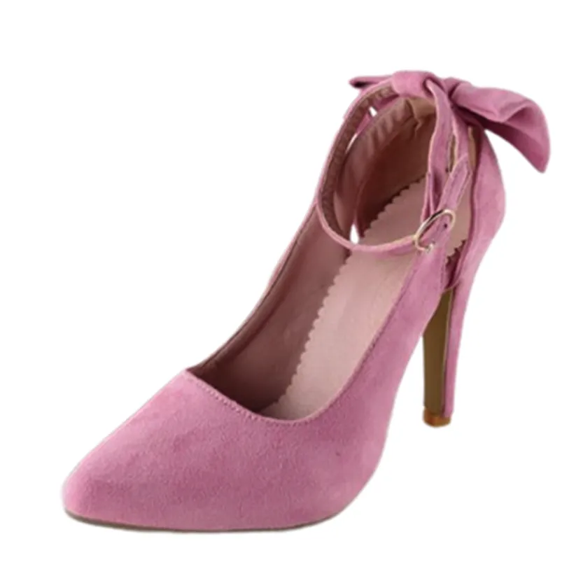 Funki Buys | Shoes | Women's Suede Bow Knot Stilettos