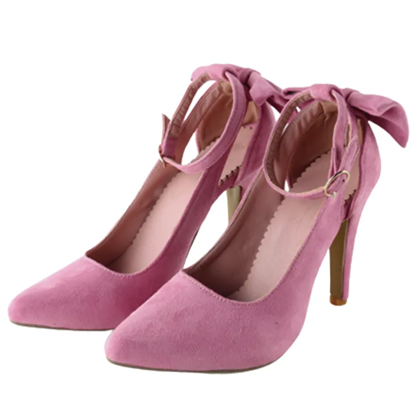 Funki Buys | Shoes | Women's Suede Bow Knot Stilettos
