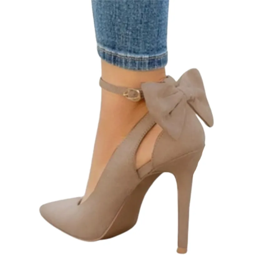 Funki Buys | Shoes | Women's Suede Bow Knot Stilettos