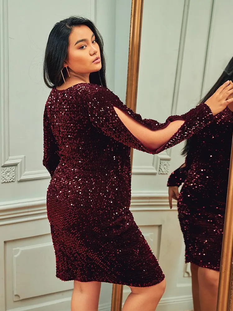 Glitter Split Sleeve Dress