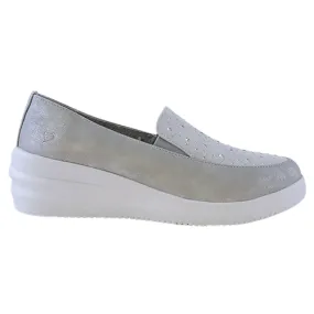 Heavenly Feet Wedge Loafers  - Charly - Silver