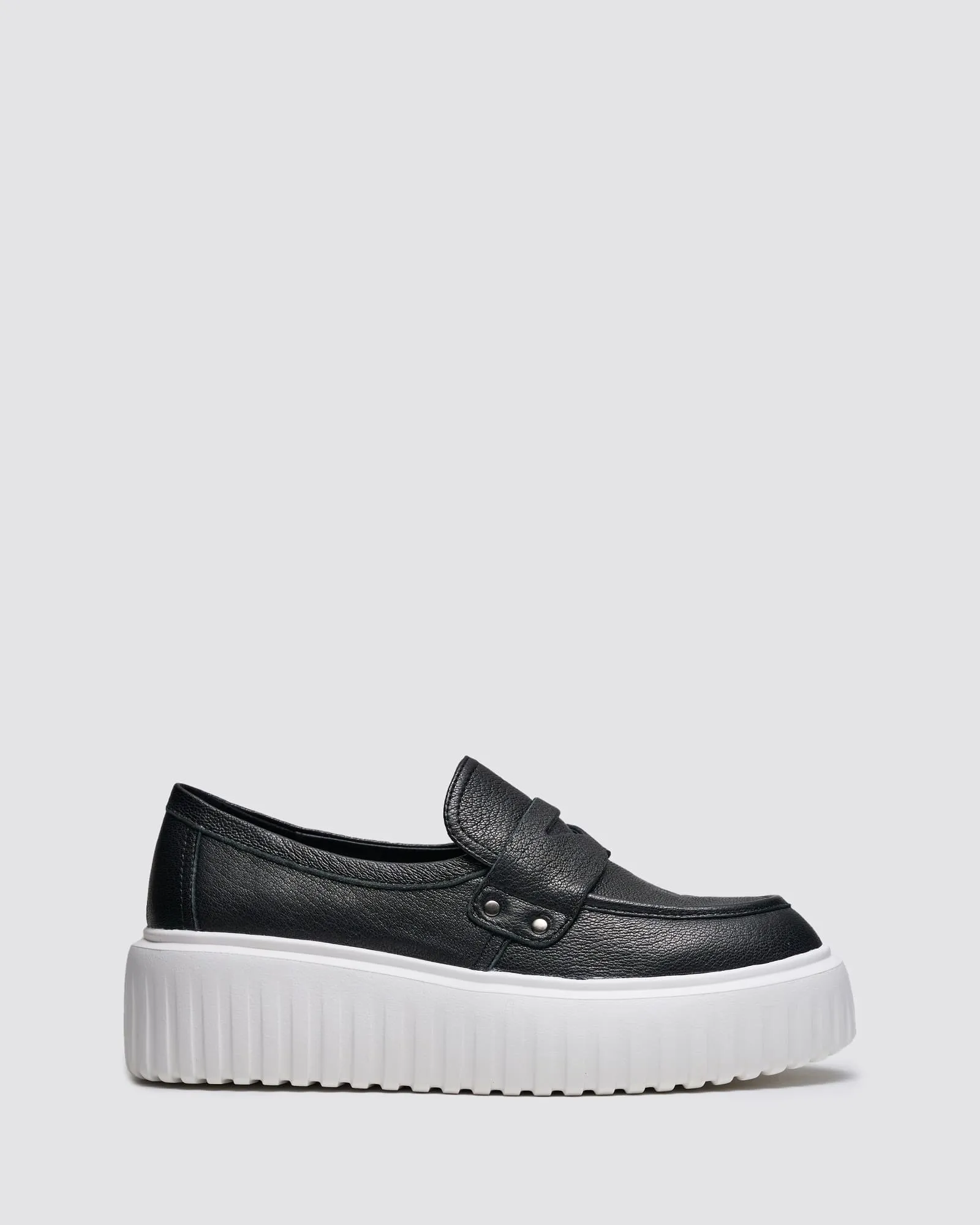 INSPIRE PLATFORM SNEAKERS BLACK LEATHER