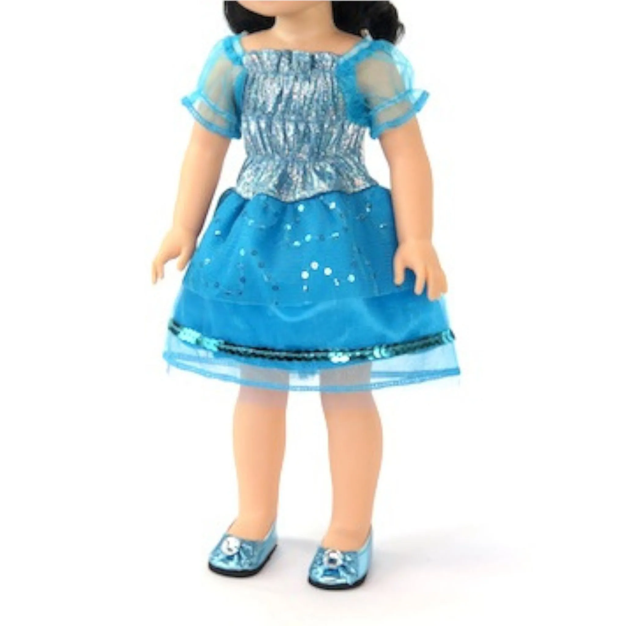 Little Blue Sparkly Dress for 14 1/2-inch dolls