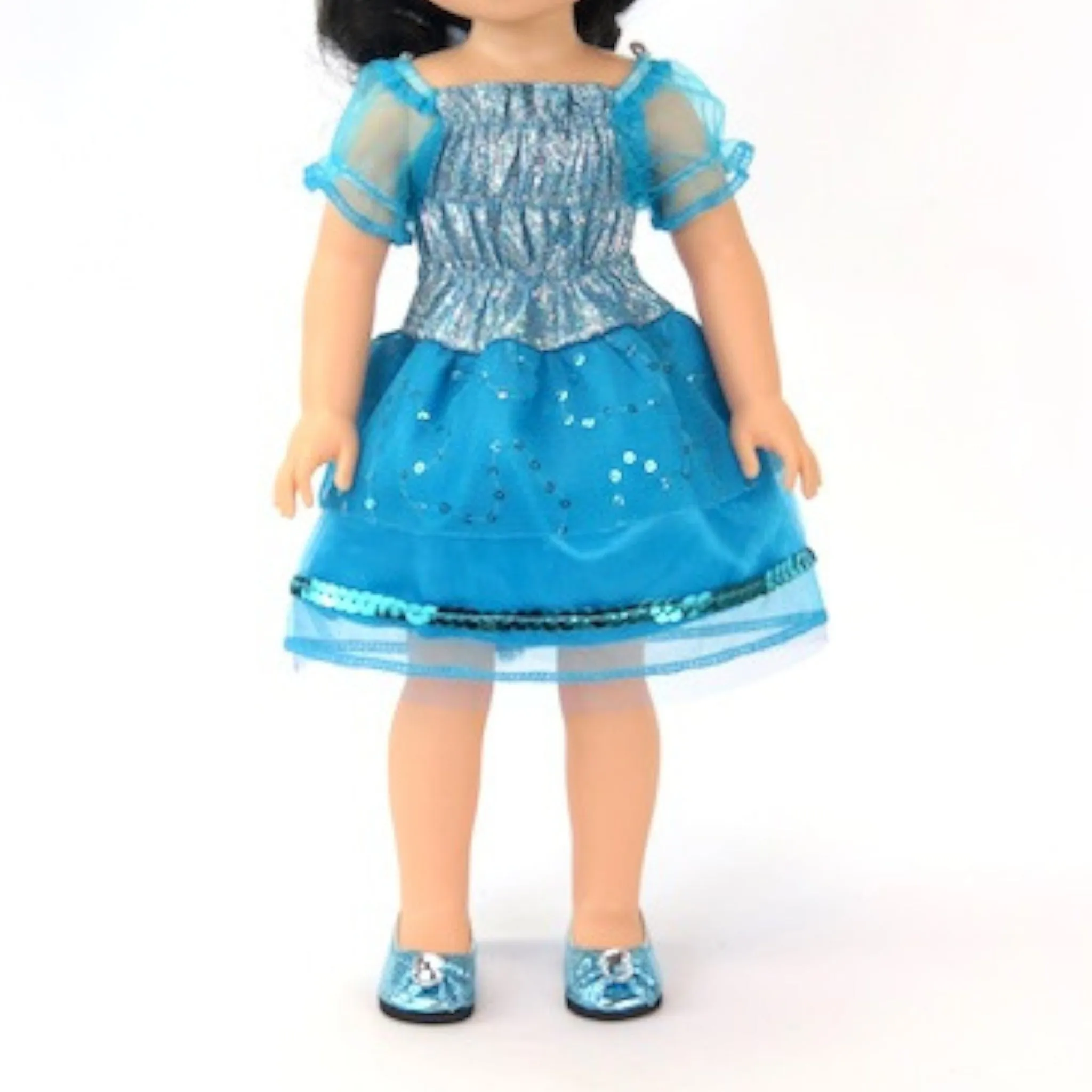Little Blue Sparkly Dress for 14 1/2-inch dolls