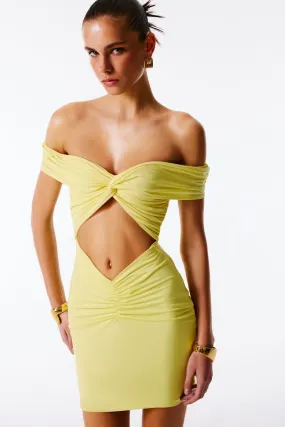NISA Off Shoulder Cut Out Mini Dress