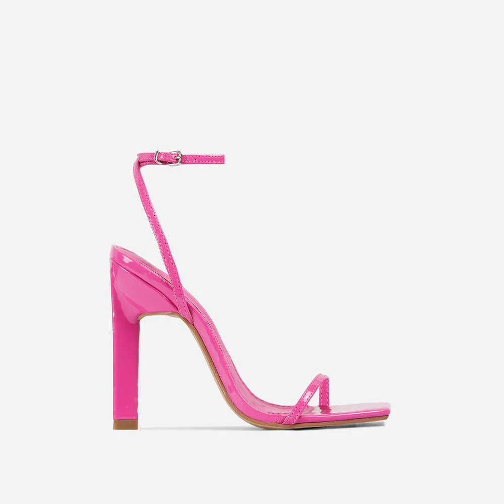 No-Drama Lemonade Square Toe Sculptured Block Heel Sandals