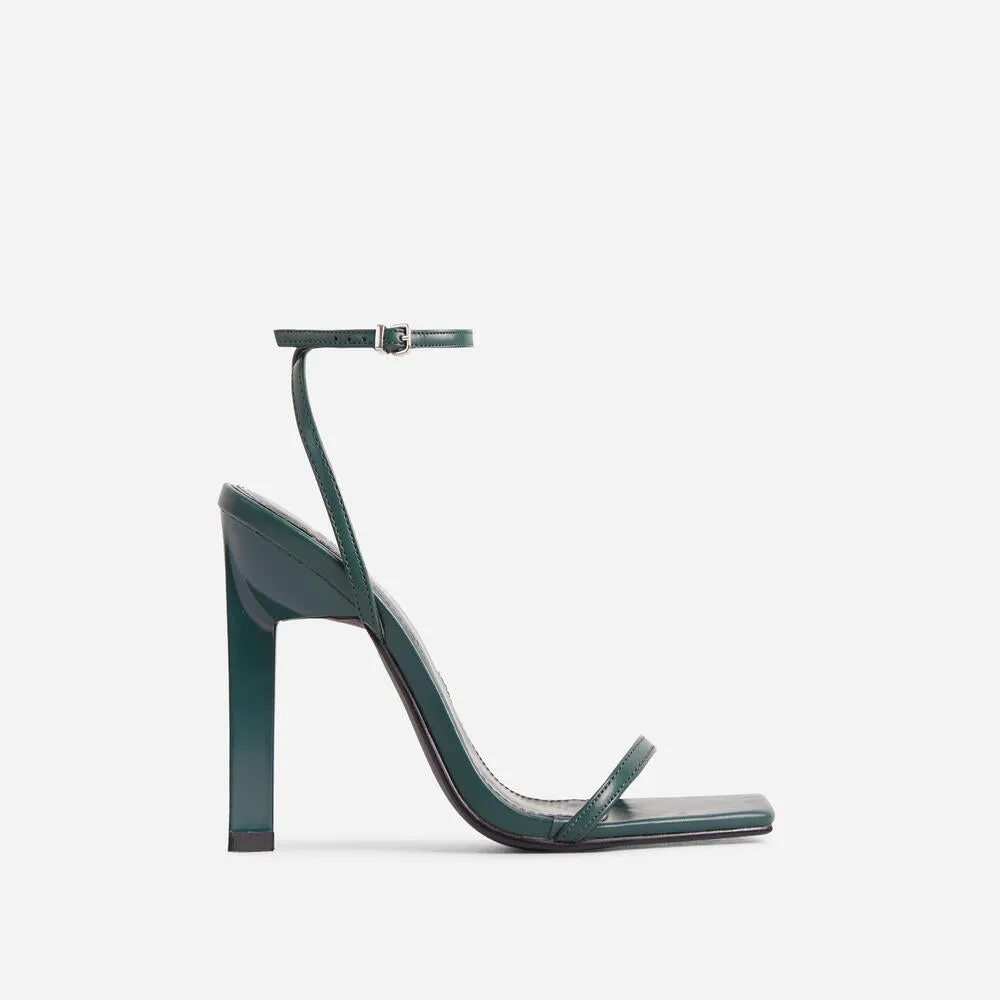 No-Drama Lemonade Square Toe Sculptured Block Heel Sandals