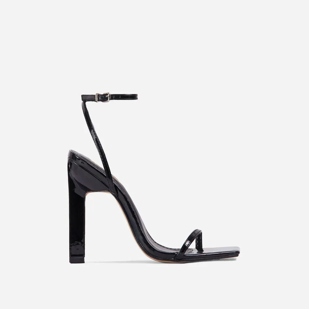 No-Drama Lemonade Square Toe Sculptured Block Heel Sandals