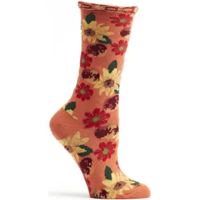 Ozone Women's Petunia Pomme Soleil Socks in Orange