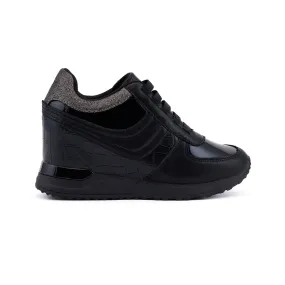 Prato Black Wedge Heel Sneakers