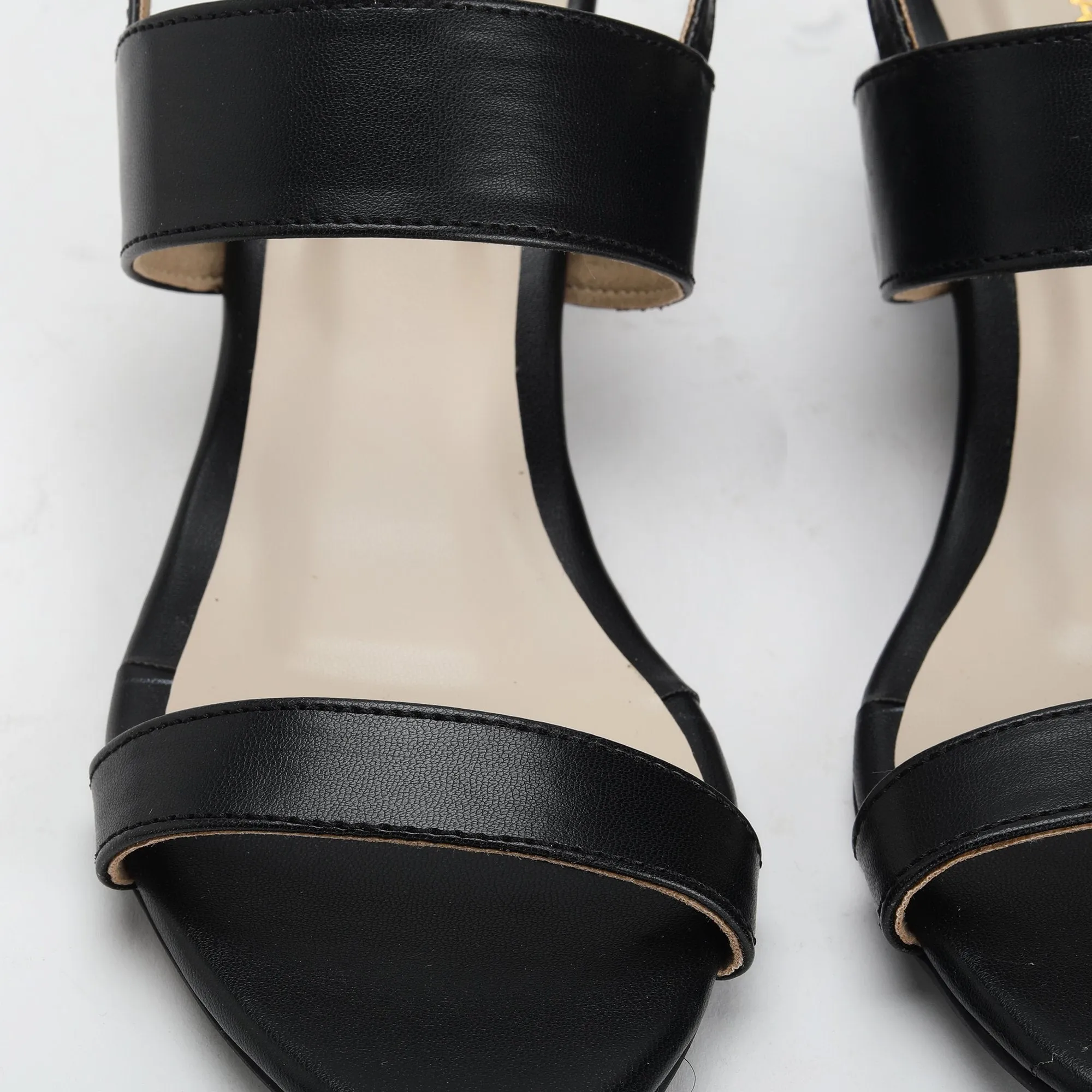 Snake Detail Block Heel Sandals