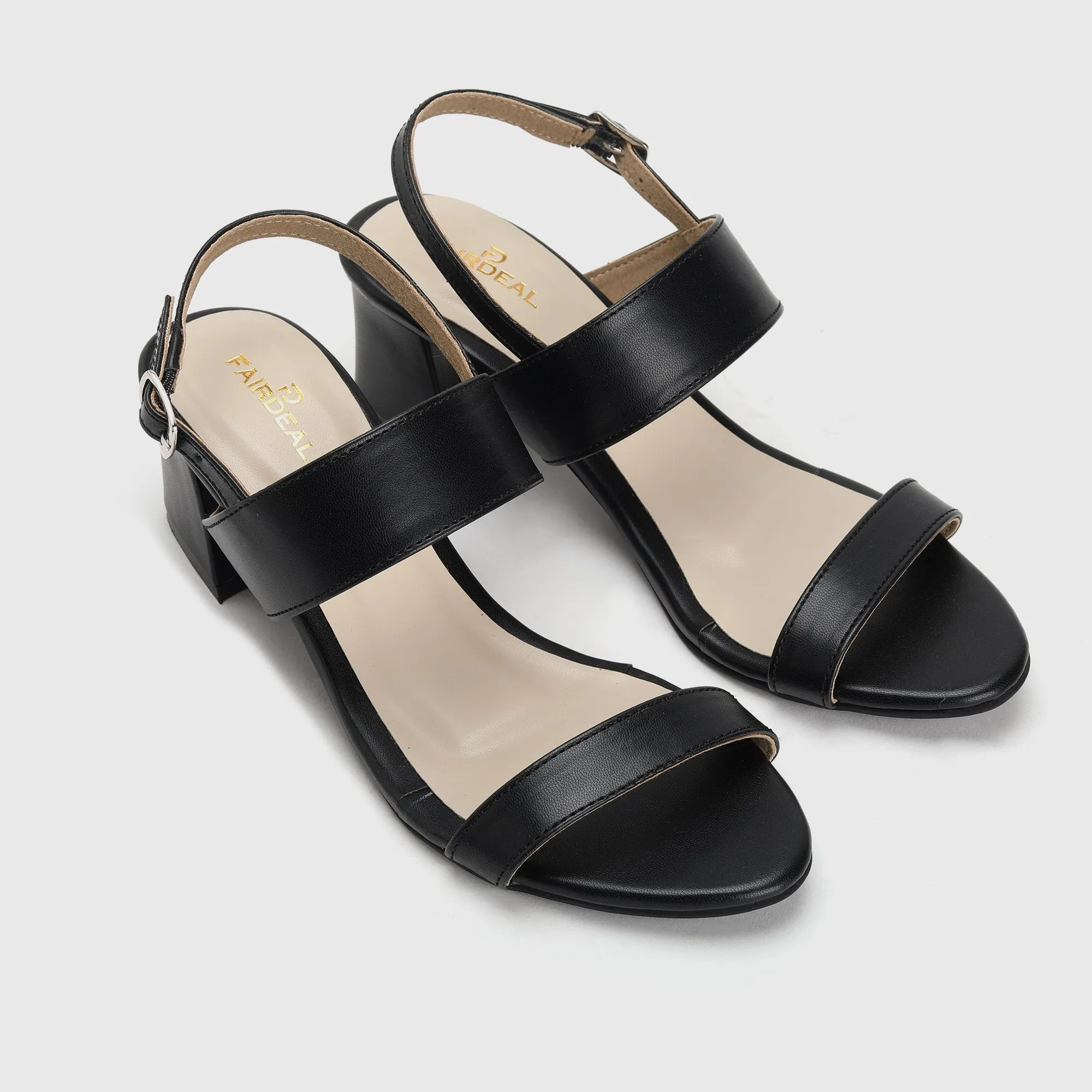Snake Detail Block Heel Sandals