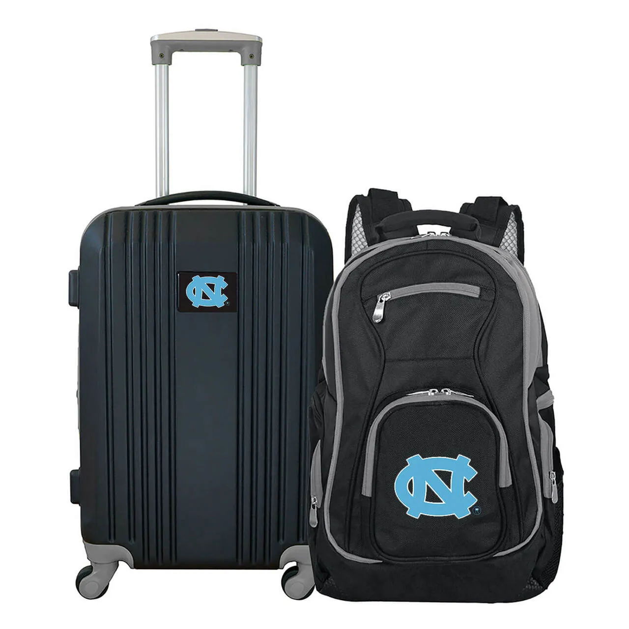 UNC Tar Heels 2 Piece Premium Colored Trim Backpack and Luggage Set
