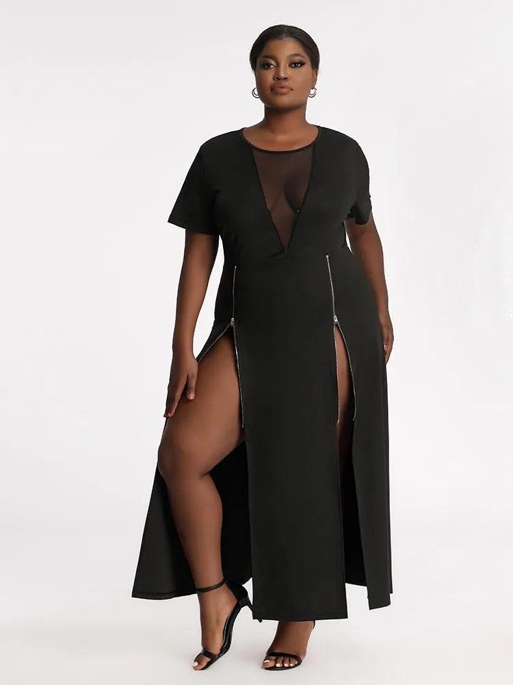Zipper Slit Dress