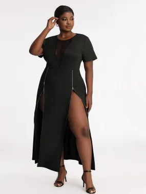 Zipper Slit Dress