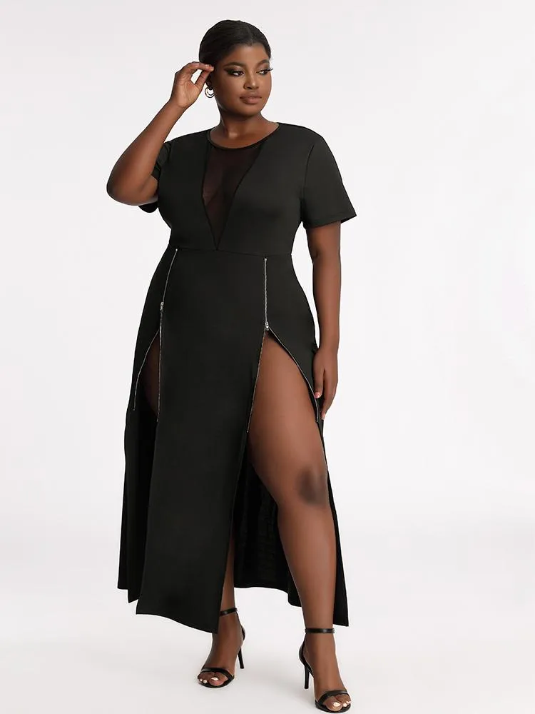 Zipper Slit Dress